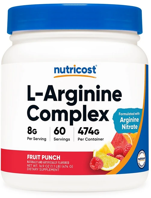 Nutricost (뉴트리코스트) L-아르기닌 복합체 푸르츠 펀치 474g, 1개 - 쿠팡