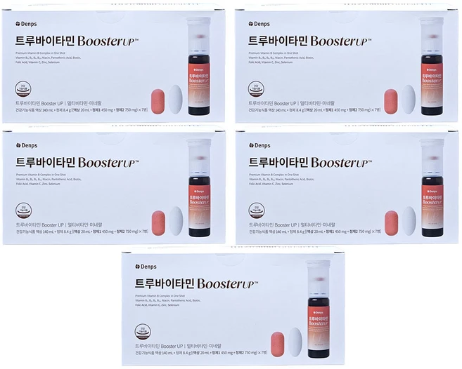 덴프스 트루바이타민 부스터 업 (액상20ml + 정제450mg + 정제750mg) x 7개입, 7회분, 5박스 - 쿠팡