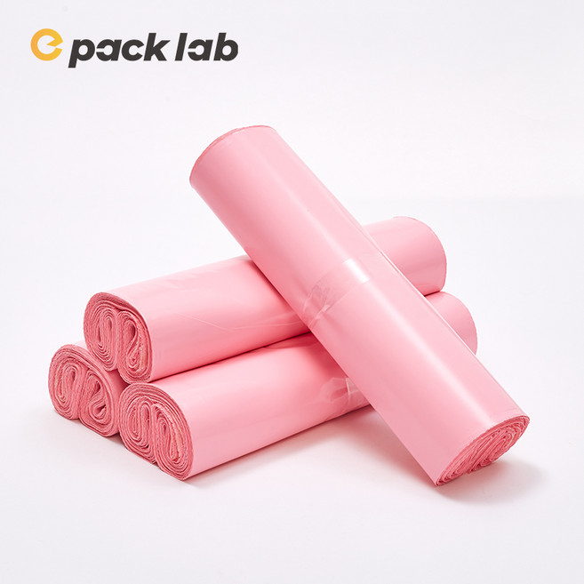 epacklab LDPE 0.07T 두꺼운 택배봉투 파스텔 핑크 방수 포장봉투 강력접착 프리미엄 택배용, 100개