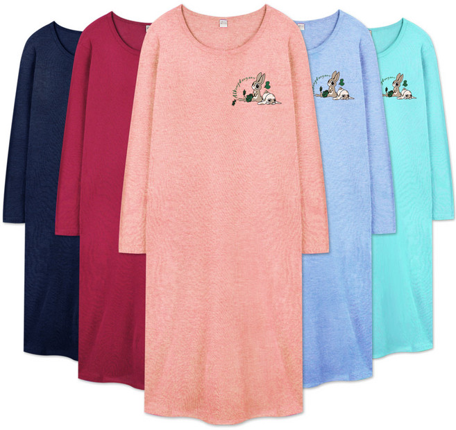 알콩단잠 국내생산 여성 원피스 파자마 잠옷 긴팔 홈웨어 실내복 라운지웨어