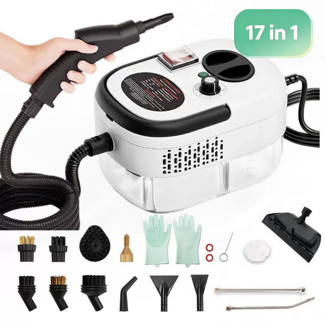 Syemoh 주방용 고압 스팀청소기 2500W, 화이트