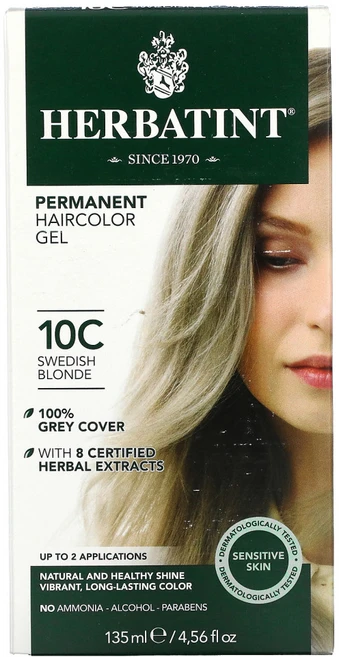 Herbatint 모발 염색 퍼머넌트 헤어컬러 젤 10C 스웨디시 블론드 (135 ml), 1개 - 쿠팡