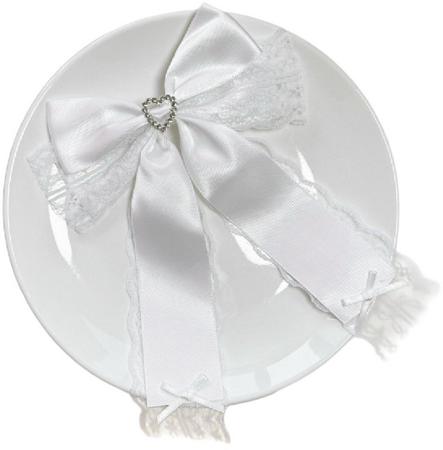 쿠파고 아이돌 응원봉 꾸미기 레이스 리본, 화이트, 1개