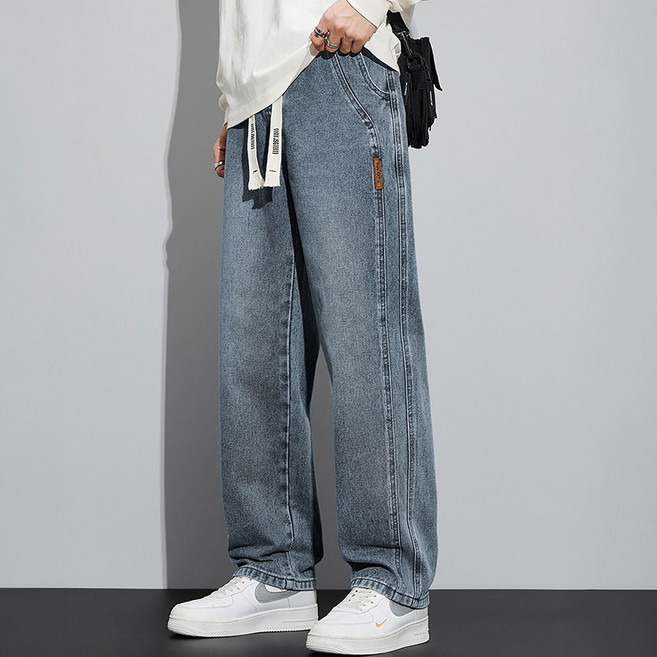 스몰더 남자 스탠다드 일자 데님 밴딩 팬츠 청바지