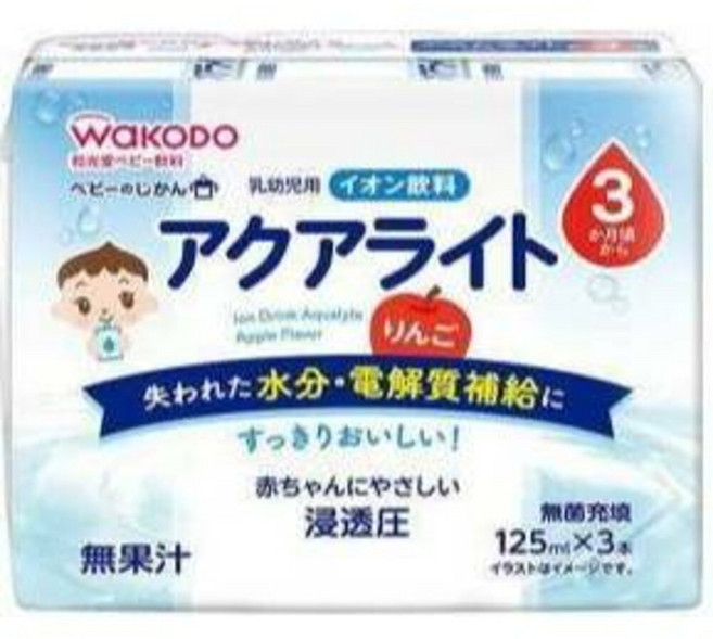WAKODO和光堂 初兒童乳酸菌飲品 1歲+ 100ml x 3瓶, 1個, 和光堂-嬰兒電解飲品蘋果125ml*3