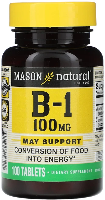 메이슨 내추럴 B-1 100mg 100정, 4개 - 쿠팡
