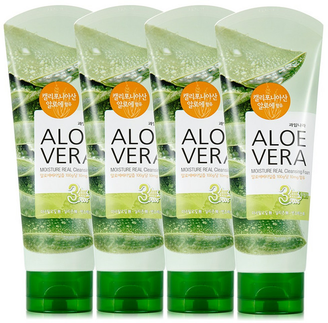 과일나라 알로에베라 모이스처 클렌징폼, 150ml, 4개