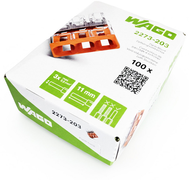 와고커넥터 2273-203 3P 전선 연결 전기자재, 100개