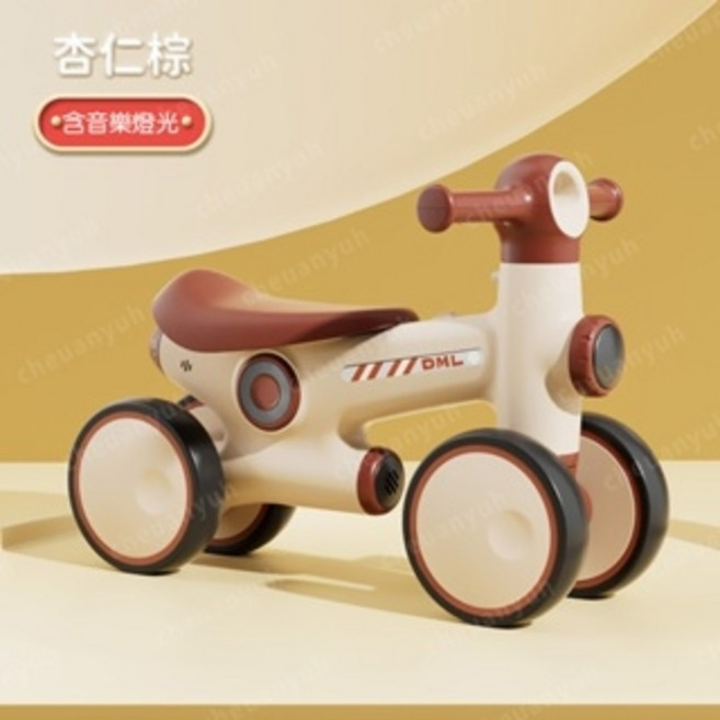 DML 學步平衡車，帶音樂燈光, 杏仁棕, 1個
