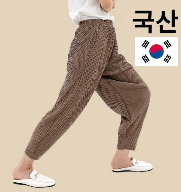 여성 플리츠 주름 편한 바지 밴딩 와이드 배기 엄마바지 중년여성 옷 몸빼 팬츠 조거 국산