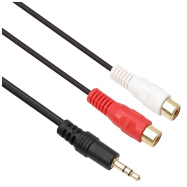 강원전자 [ST3.5M-2RCA(F)(2.8Ø) 5M] NETmate 스테레오 to RCA연장 2선 케이블(2.8Ø) 5M, 1개