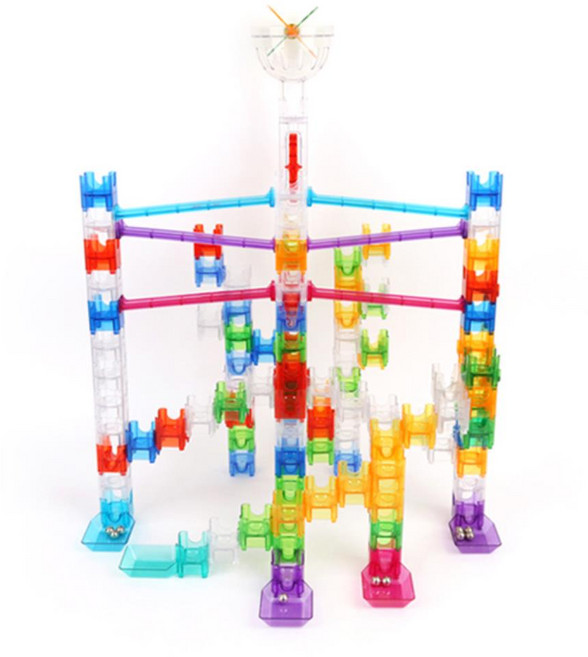 5살 조립 장남감 교구 쇠구슬굴리기 컬러큐브 아키레일 92P 마블런 중력 집콕놀이 어린이집, 1개