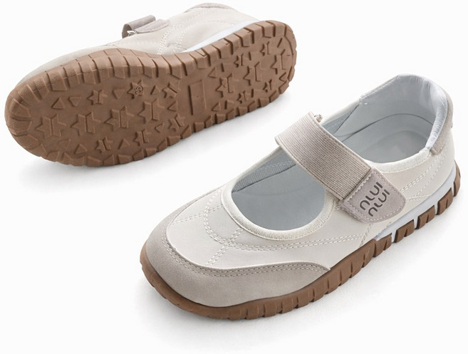 여성 메리제인 통굽 단화 벨크로 스트랩 쿠션 편한 데일리 플랫슈즈