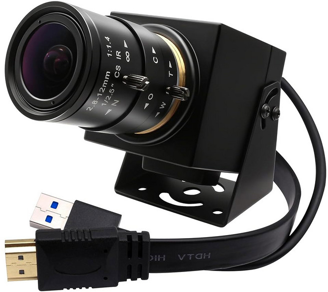 SVPRO HDMI USB 카메라 4K 60fps USB3.0 스트리밍 웹캠 줌 550mm 망원 투과유리 10배 광학 산업용 현미경 H.264 컴퓨터용 비디오 카메라 적색베리, 2 Camera with 2.812mm Lens