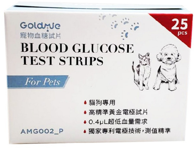 Goldmic 寵物血糖試紙 (25片), 1個, 一盒血糖試紙25片、附酒精棉片50片