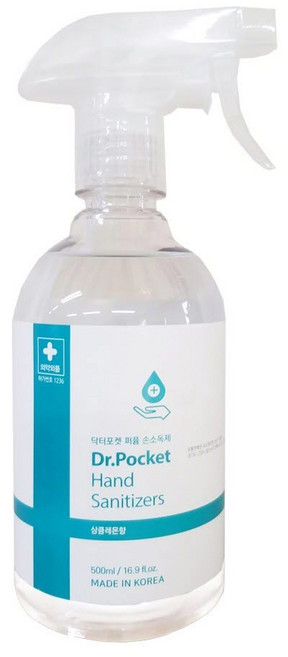 [유통기한 27년 8월 20일] 닥터포켓 손소독제 상큼레몬향 스프레이타입, 1개, 500ml