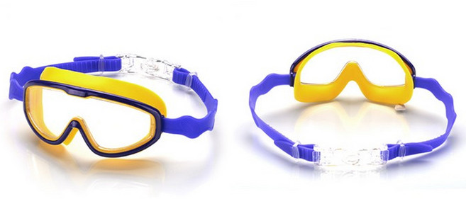 쉬핑 아동용 스노쿨링마스크 일안식 빅워터스윔 수경, 네이비옐로