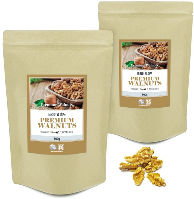 로얄푸드 프리미엄 햇호두, 500g, 2개