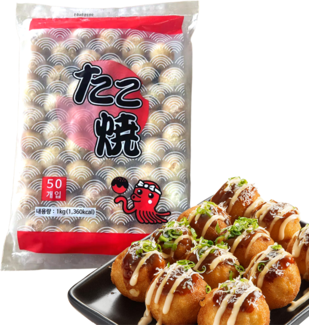 문어 함량 높은 프리미엄 타코야끼, 1kg, 3개