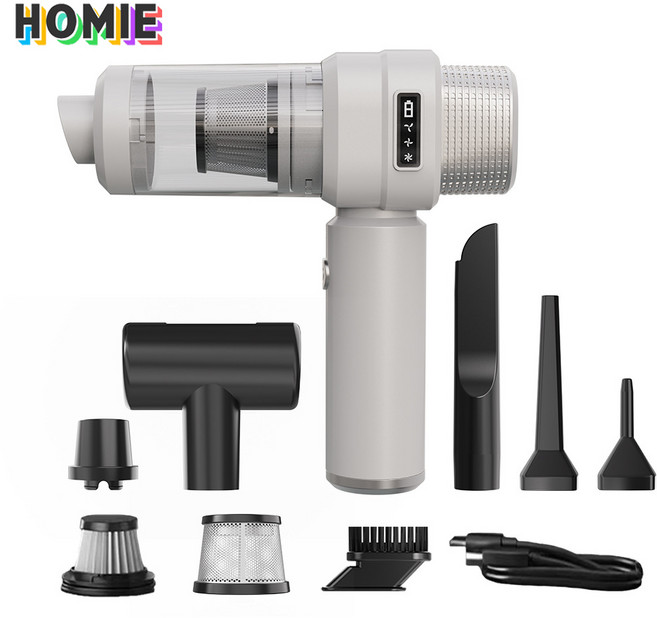 HOMIE 최신형 휴대용 미니 핸디 청소기120W고출력 자동차 가정용청소기, 흰색, ZY-3103