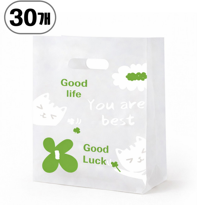 반투명 비닐 쇼핑백, 30개, 클로버