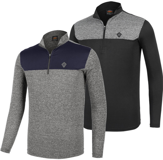 [이지바이] (1+1) 남성 긴팔 집업 티셔츠_넘버원 빅사이즈 스판 등산 아웃도어 작업복 집업티