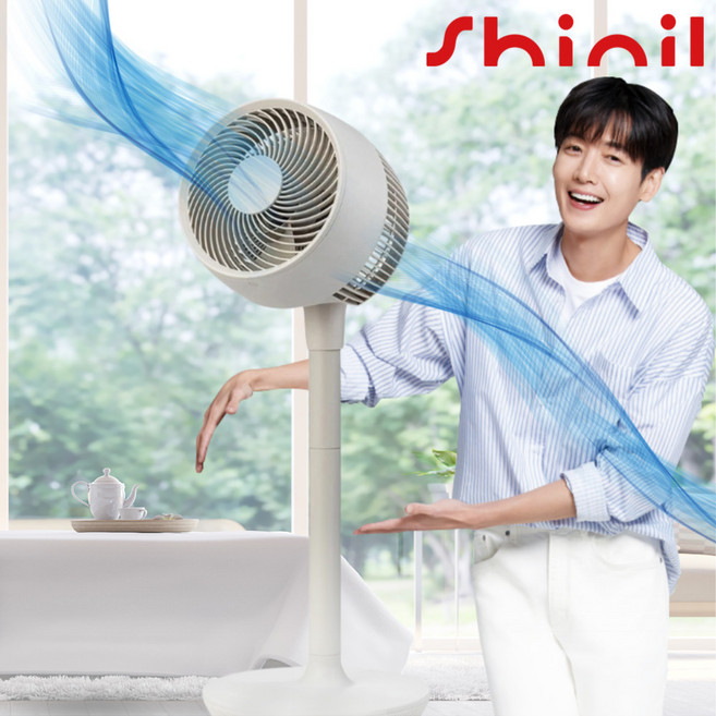 무소음 에어 써큘레이터 스탠드 리모컨 입체회전 선풍기 베이지, SIF-DS30BG베이지