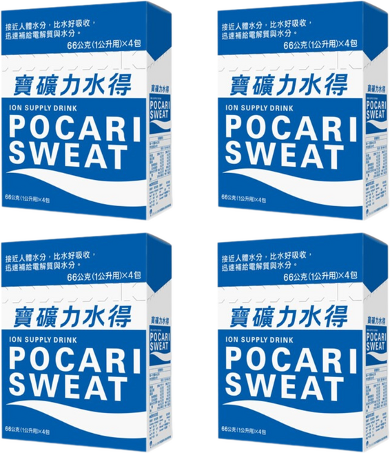寶礦力水得 Pocari Sweat 粉末 電解質補充 (66公克 X 4包), 264g, 4套