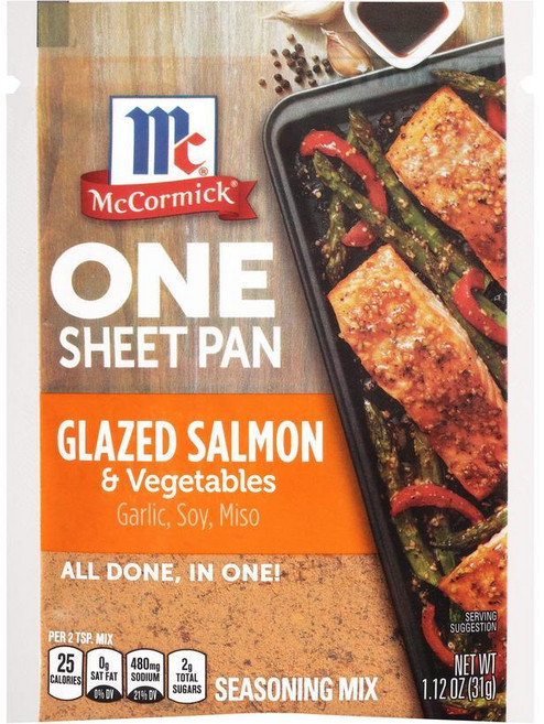 맥코믹 McCormick 맥코믹 ON 온e Sheet Pan 글레이즈드 연어 및 채소 시즈닝 믹스 31.8g(1.12온스), 1.12 Ounce (12팩), 1개