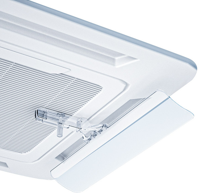 [MuteCo] 천장형 에어컨 투명 바람막이 1(2 4)way무타공 가드 부착 직풍방지 순환송풍 절전 걸이형 윈드바이저 부착 붙일 필요 없음 윈드플렉스 초간편 설치, 1개, 에어컨 바람막이