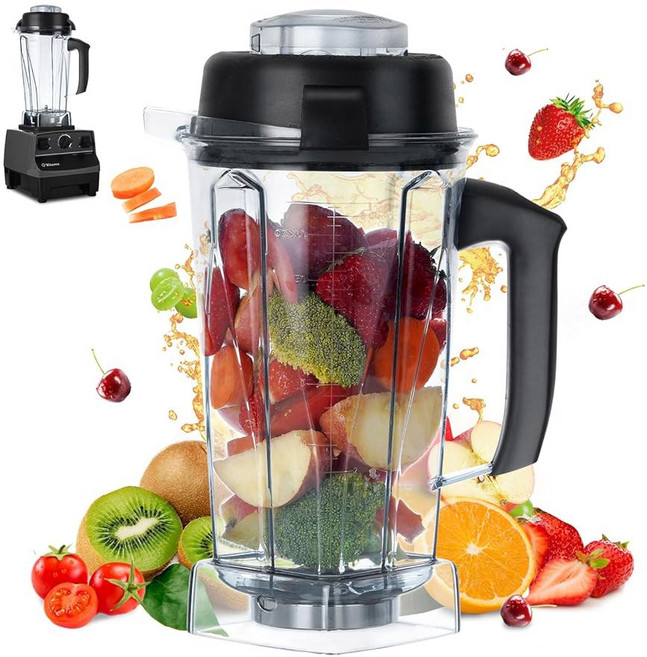 바이타믹스 교체용 피처 1.9L(64온스) 교체 Vitamix 블렌더 컨테이너 컵 5200 5000 6500 7500 Pro500 750 Vita-Prep Vm0101 Vm0, 바이타믹스 교체용 피처 1.9L(64온스), 교체 Vi