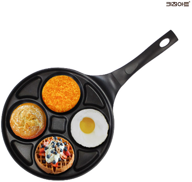 키친아트 금상첨화 티타늄코팅 에그팬 4구 에그후라이팬, 1개