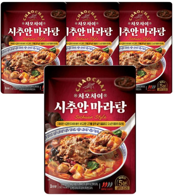 샘표 중화요리 감칠맛 차오차이 시추안 마라탕 500g 4개