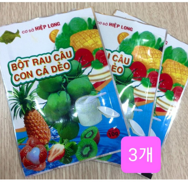 베트남 젤리 파우더베트남 젤리 파우더 / 쫀득한 과일맛 / 3개입 / 디저트 만들기(1개당 12g), 3개, 12g