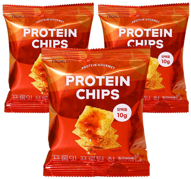 프롬잇 프로틴칩 칠리바베큐, 40g, 3개