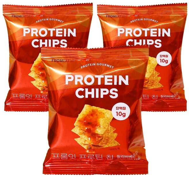 프롬잇 프로틴칩 칠리바베큐, 40g, 3개 - 쿠팡