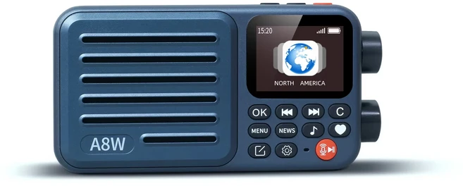Choyong A8W 휴대용 인터넷 라디오 글로벌 버전 WIFI 4G FM 수기 마이크로 SD 카드 슬롯 디지털 포켓, 01 China Mainland, 01 dark blue