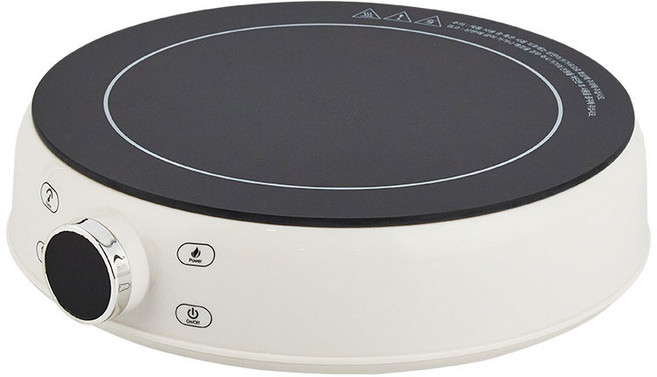 독일브랜드 원형 인덕션 1구 타이머 조그형 아이보리, 프리스탠딩