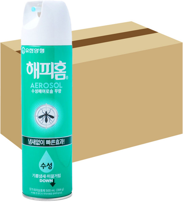 해피홈 수성 에어로솔 그린, 24개, 500ml