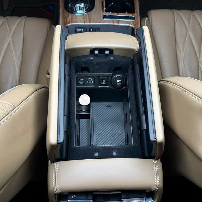 터보카 G80 페이스리프트 호환 콘솔트레이 자동차 수납 용품, G80 페이스리프트 [B-2열 컴포트 무], 블랙 BLACK