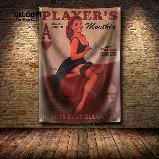 포커 카지노 패브릭 포스터 그림 무늬 가림막 가림천 가리개 벽장식 레트로 클래식 빈티지, 7