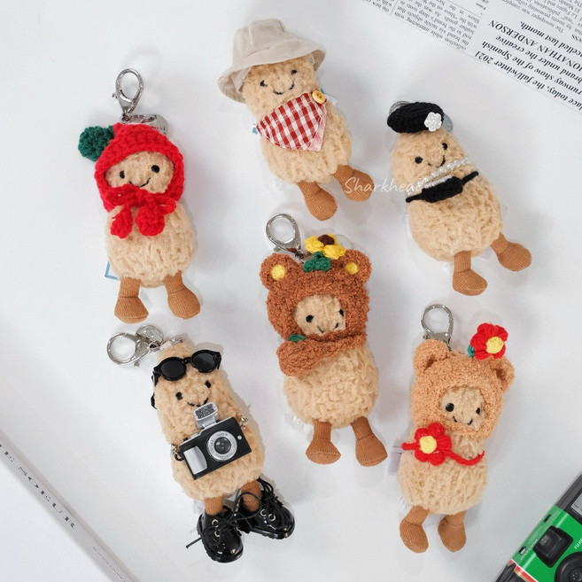 Jellycat 造型花生玩偶掛件, 1個, 購買娃娃限定升級馬年限定紅色防塵袋