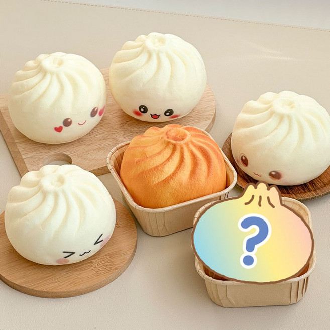 군만두를 찾아라 랜덤 스퀴시 촉감놀이 말랑이 주물럭 (6개), 상세페이지 참조, 1개