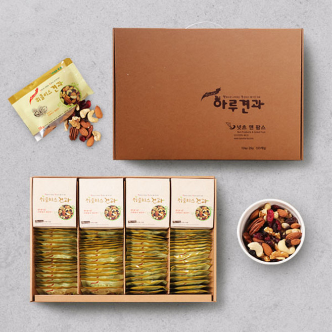 [넛츠앤팜스] 위클리스 하루견과 선물세트(26g x 100개입), 1개