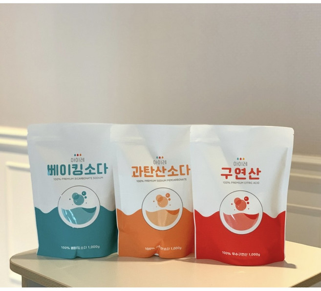 아이레 프리미엄 베이킹 구연산 과탄산 1kg X 3종 1세트, 1개