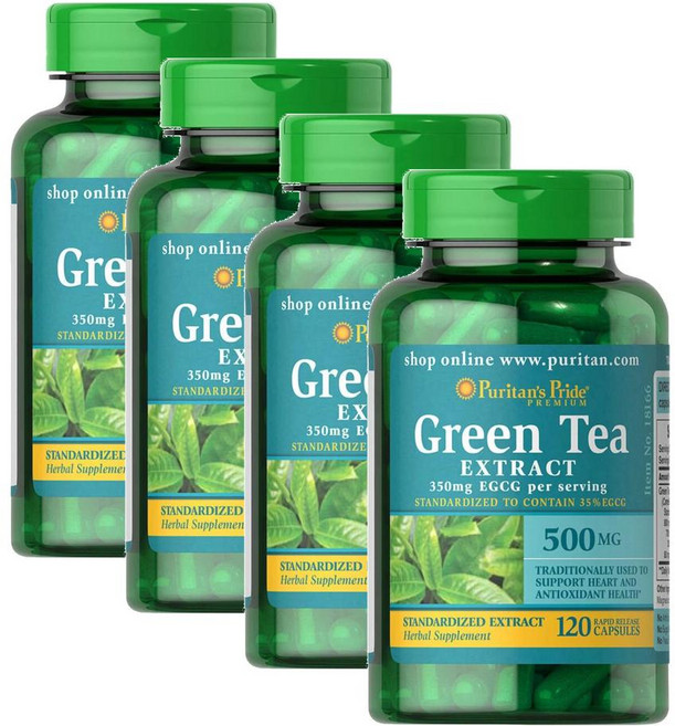 퓨리탄스프라이드 그린티 녹차 추출물 500mg 캡슐 Puritans Pride Green Tea Extract, 4개, 120정