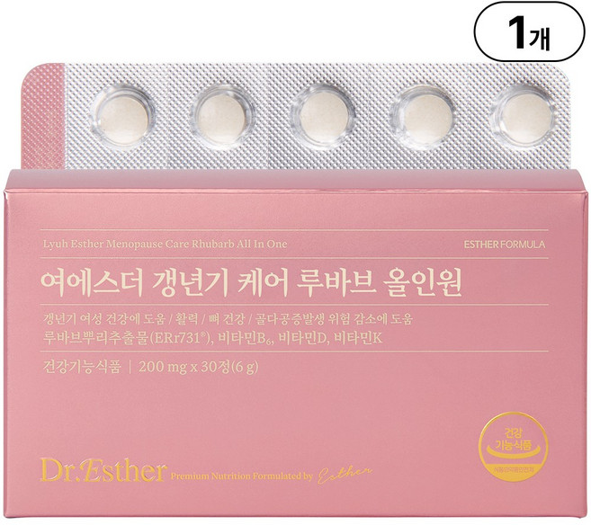 본사직영 여에스더 갱년기 케어 루바브 올인원 루바브뿌리추출물, 1개, 30정