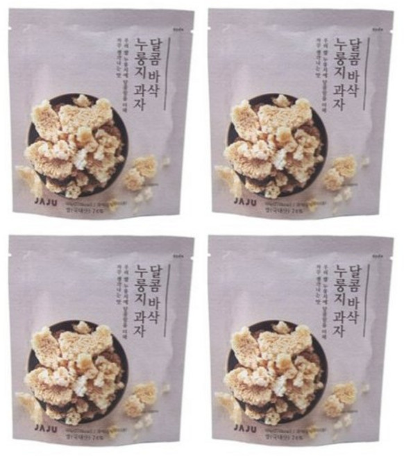 합성첨가물 없이 우리쌀로 만든 자주 달콤바삭 누룽지과자 60g, 4개