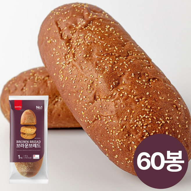 삼립 냉동 브라운브레드디저트빵 60g 60개1셋트, 3.36kg, 1박스