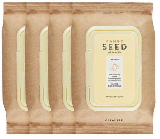 더페이스샵 망고씨드 실크보습 클렌징티슈 50매 4개